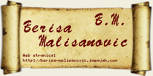 Beriša Mališanović vizit kartica